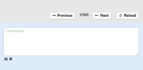 Editing screen with the record navigation buttons in the upper right corner