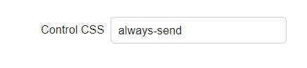 Advanced settings of a column with always-send entered in Control CSS