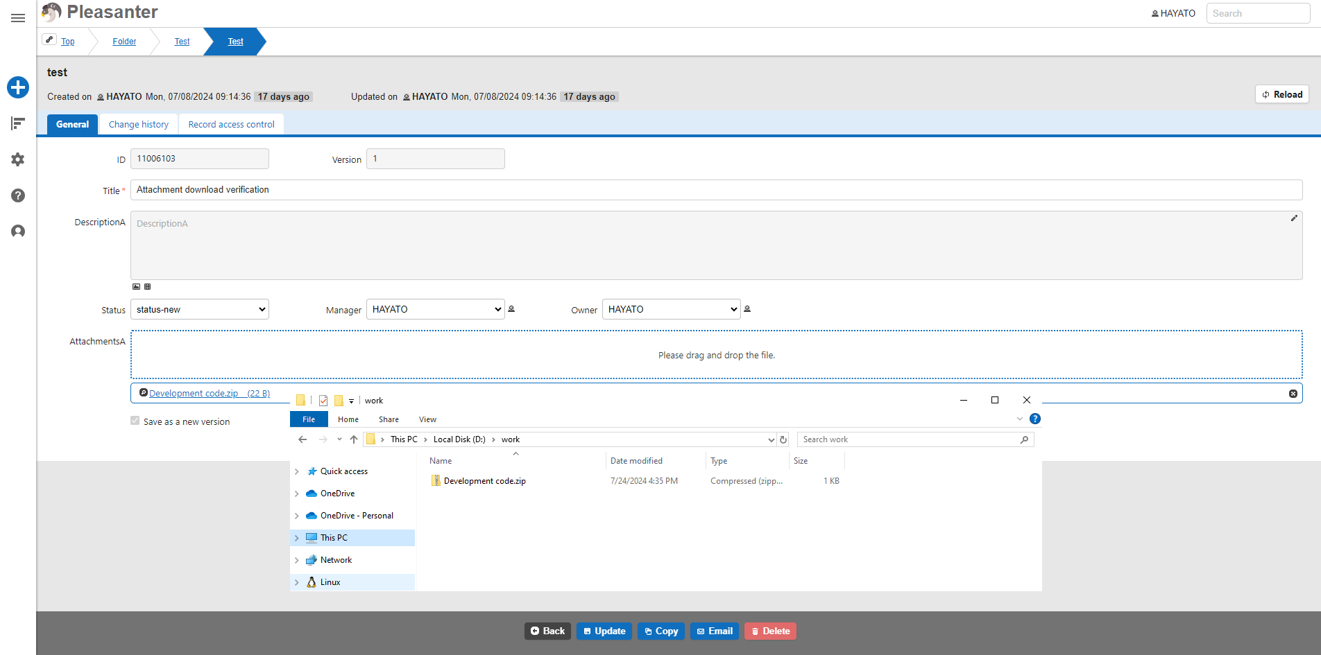 Attachment downloaded to C:\Works