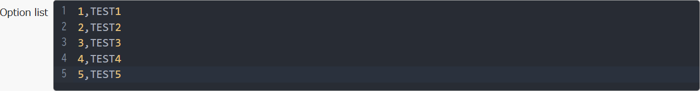 The option list setting that gives the same result as specifying value