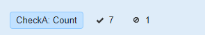 Aggregation by check column. Unchecked on the left, Checked on the right