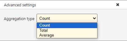 Aggregation type setting with Count, Total and Average