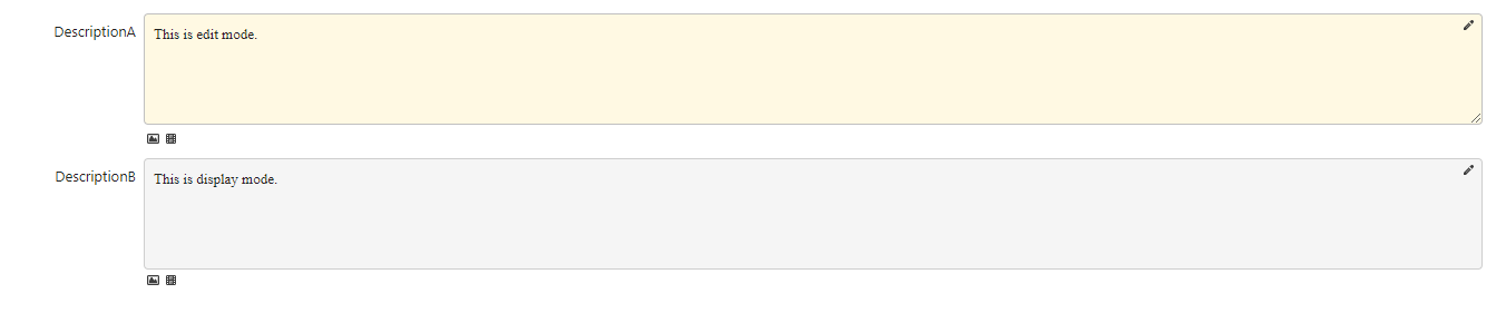 Description column edit screen with markdown set