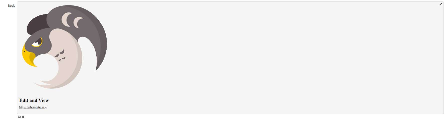 Description column in view mode, with markdown rendered
