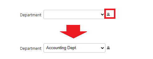 Department settings icon shown next to the input column