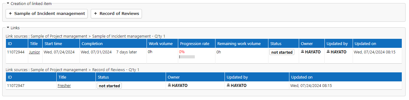 Order of the link information when Priority is set only in Owner Master