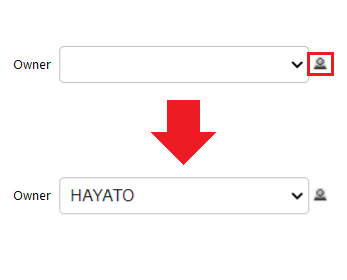 Login user settings icon shown next to the input column