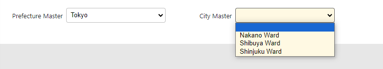 City options narrowed down by the selected prefecture (2/2)
