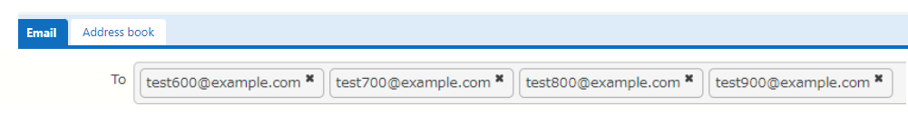 Email send screen with the Default Destination set in the To field