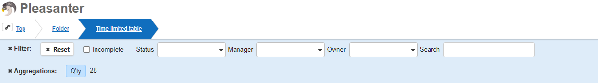 When off, the Own filter is absent from the Screen Index filter