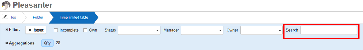 When on, the search box appears in the Screen Index filter