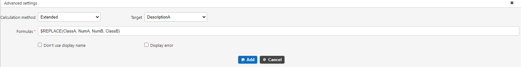 Formula using the $REPLACE function in usage example 1