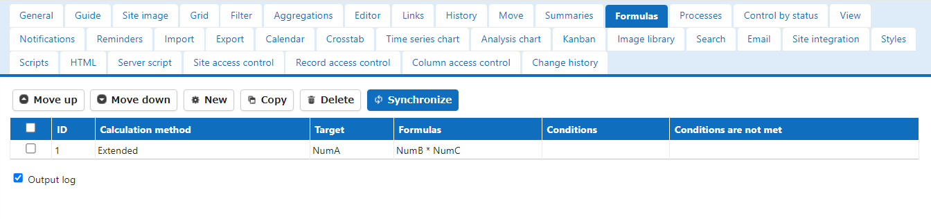 The same formula after adding, converted to the name displayed