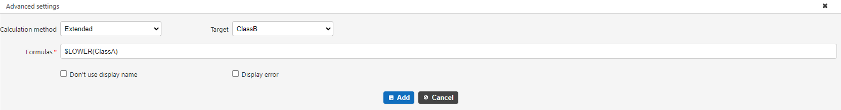 Formula using the $LOWER function in usage example 1