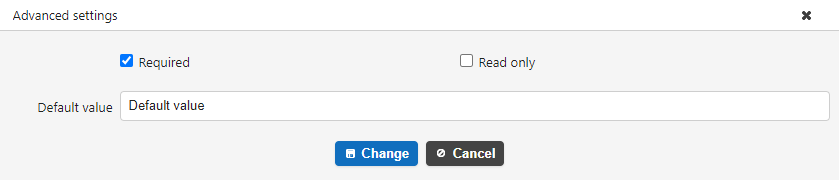 Advanced settings dialog for one column of the bulk update settings