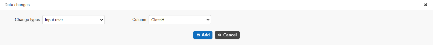 Configuration example for the "Enter User" change type. Sets Class H to the logged-in user's name