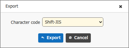 The export dialog