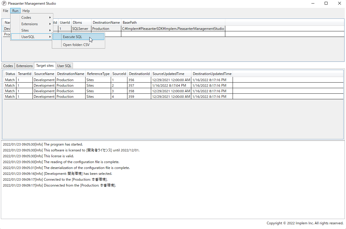 Selecting a SQL file and executing it