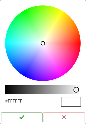 The color picker for specifying a color