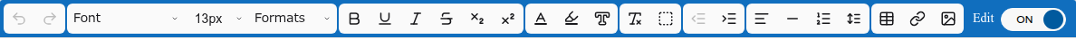 The toolbar of the rich text editor