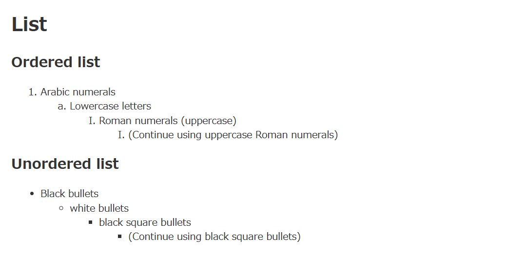 A sample of a list