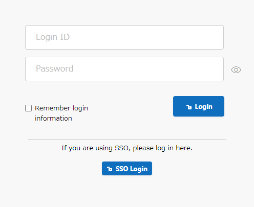 Login screen with the "SSO Login" button
