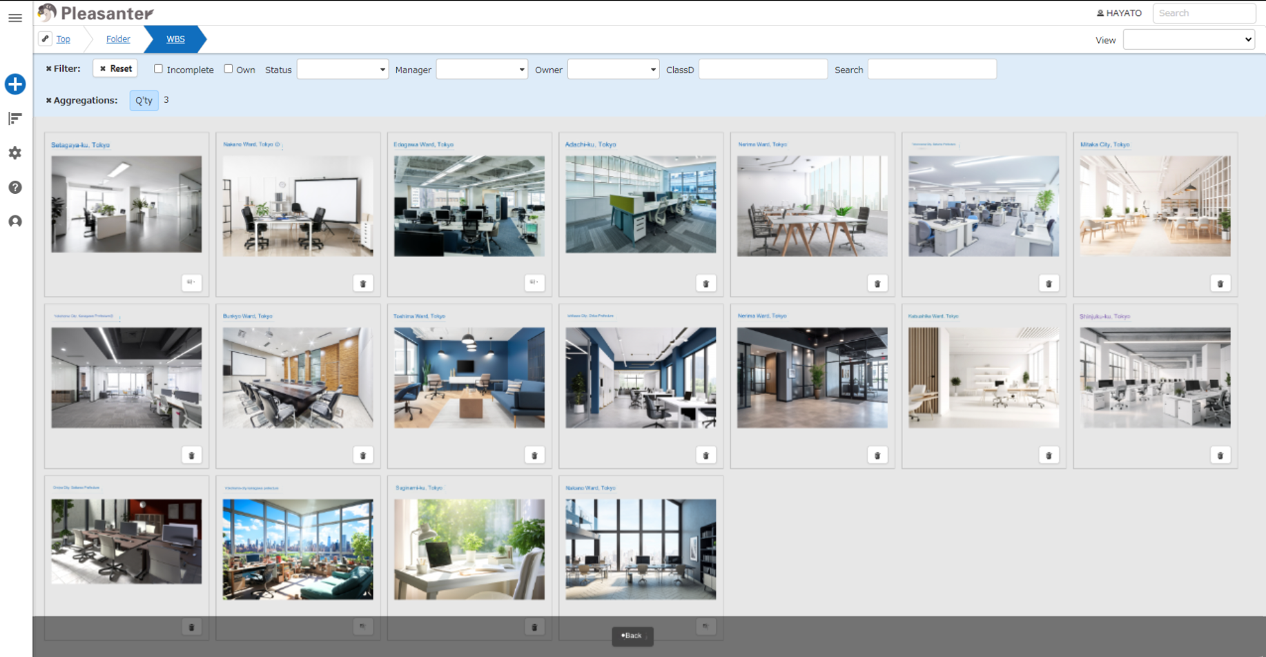 Image library showing pasted images as thumbnails