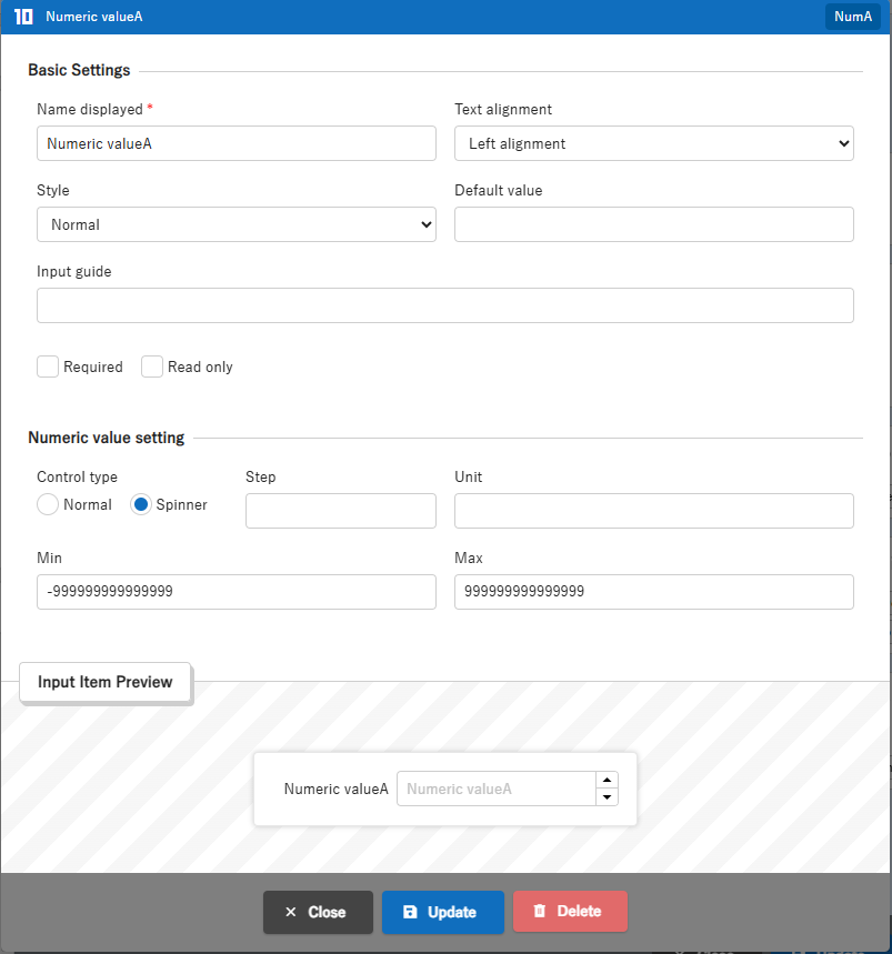 Column editing dialog for the Numeric Value column in Smart Design
