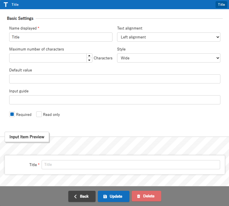 Column editing dialog for the Title column in Smart Design